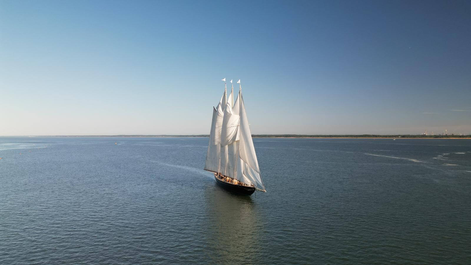 Atlantic schooner under full sail